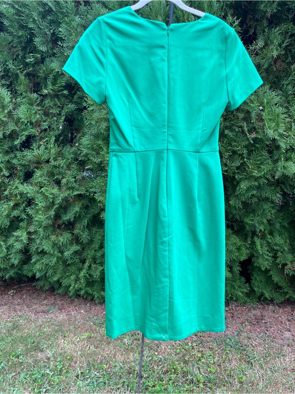 J. Crew Factory Bright Green V-Neck Sheath Dress - Picture 2 of 11